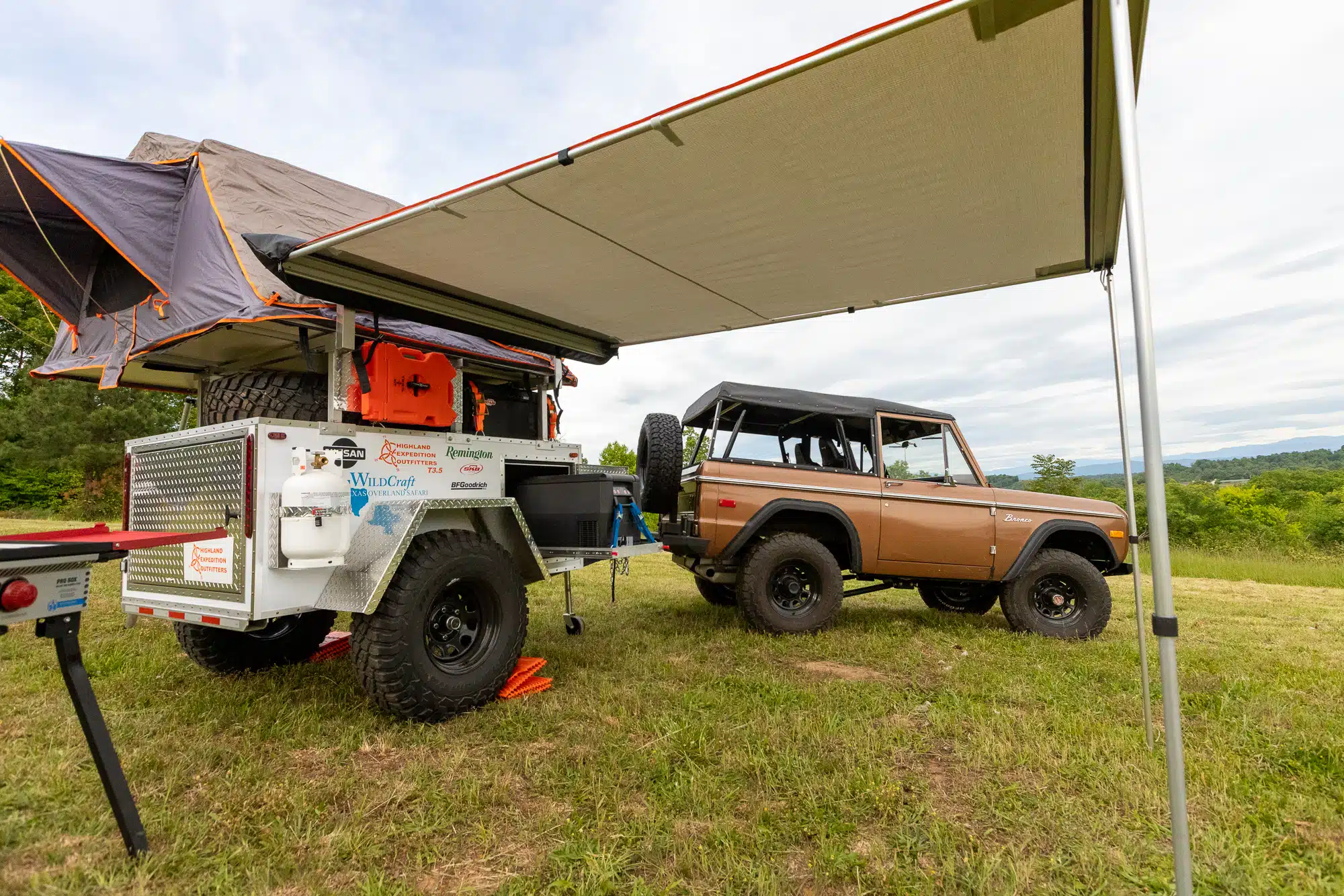 Early Bronco is perfect for camping in the mountains and with the Kincer Chassis upgrades it tows like a dream