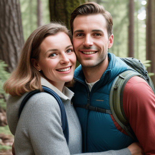 Couple posing while hiking