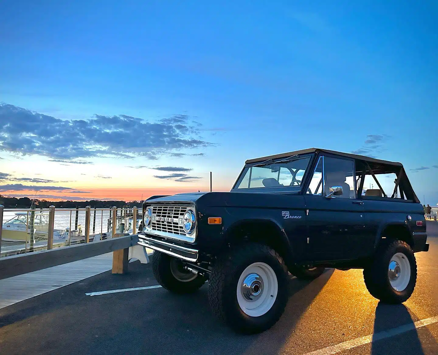 A first generation Ford Bronco with a powerful engine and transmission